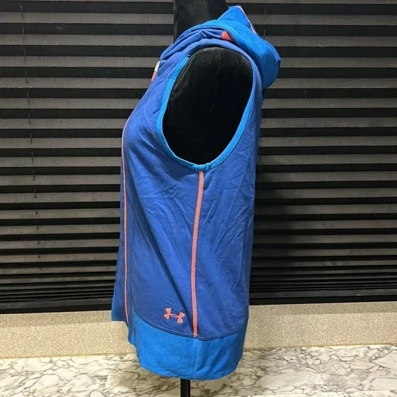 Under Armour Girls Youth Blue & Orange Hooded Zip Front Reversible‎ Vest YXL - Picture 9 of 12